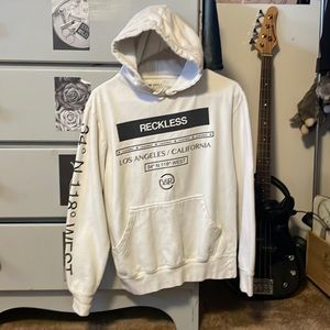 Mens Small White Young & Reckless hoodie